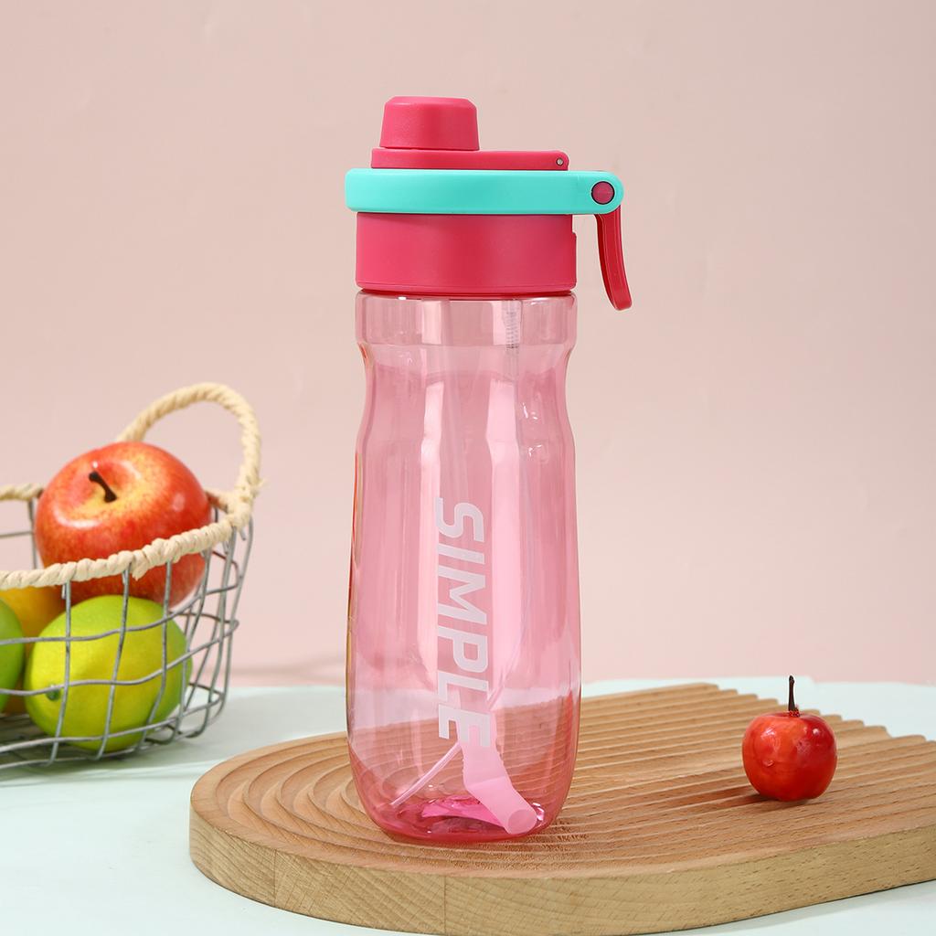 Water bottle summer fashion portable spray water cup large capacity drop wear-resistant plastic cup travel cycling straw cup wholesale