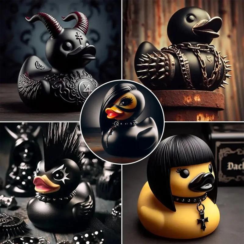 Devil element Death Rock Duck statue desktop ornament, car center console dashboard, car decoration, car interior accessories