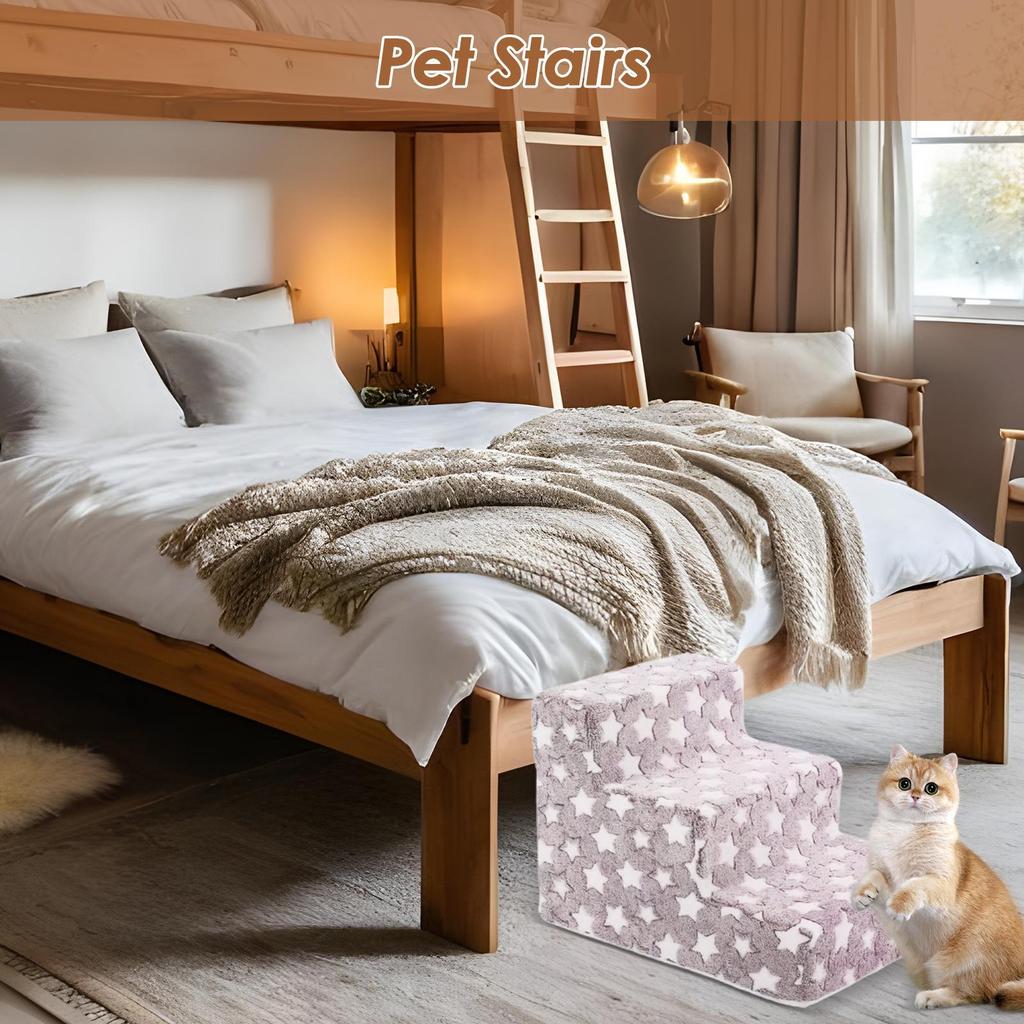 3 Steps Climb Stairs for Small Dog Cat Ramp Ladder Anti-slip Detachable Staircase Balanced Climbing Pet Ramp for Sofa Bedroom