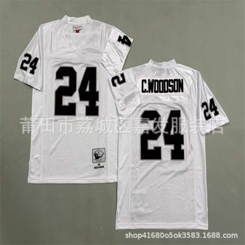Rugby Jersey Oakland Raiders Retro Style Embroidered Football Uniform Mens Cotton Sport Shirt