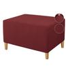 1PC Rectangle Protector Elastic Jacquard All-inclusive Ottoman Cover Solid Color Home Decor Anti Slip Footstool Cover