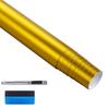 LZLRUN Car Metallic Satin Matte Chrome Ice Vinyl Wrap Sticker Bubble Free (Gold, 2" X 30')