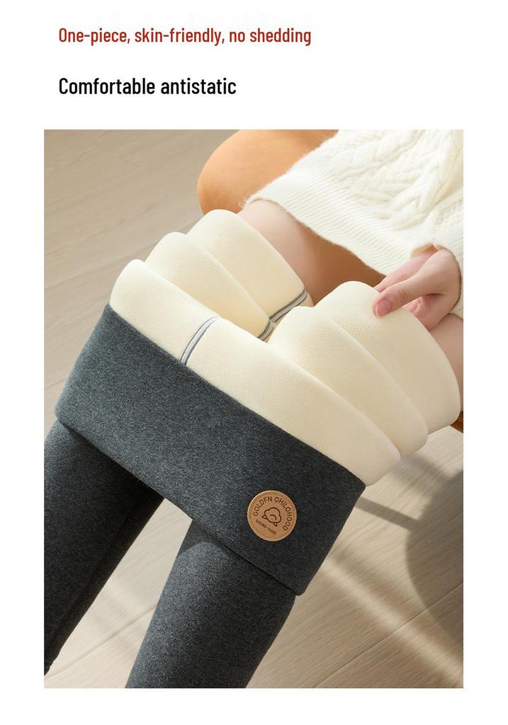 MXL005 Women's Lambswool Fleece-Lined High-Waisted Winter Leggings - Extra Thick & Warm
