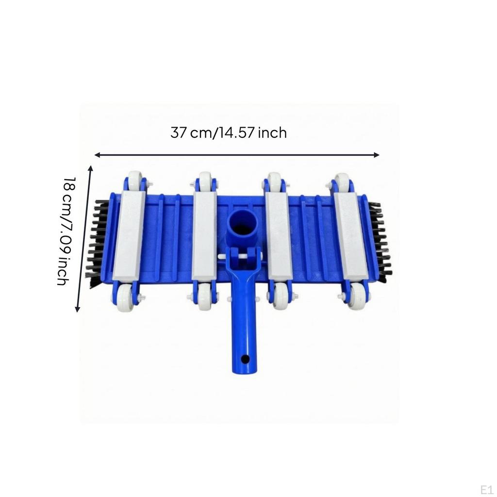 Rectangular Pool Vacuum Head Pole Compatible Brush Wheeled