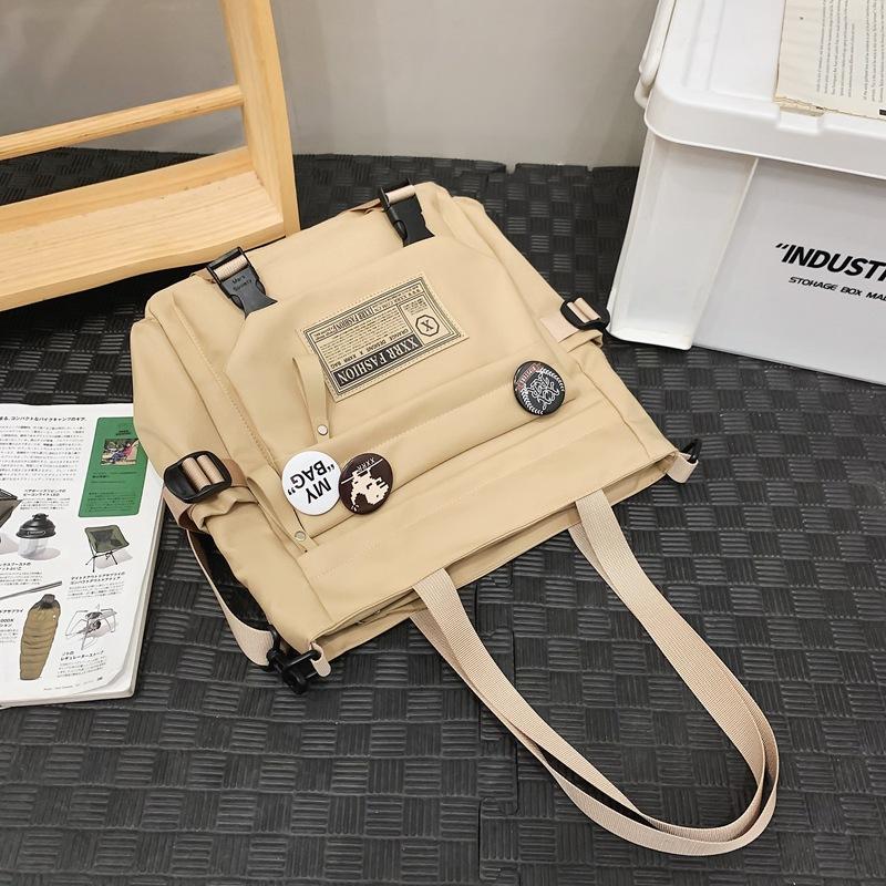 Japanese tooling retro shoulder bag female college students class commuter backpack large capacity portable tutoring bag messenger bag