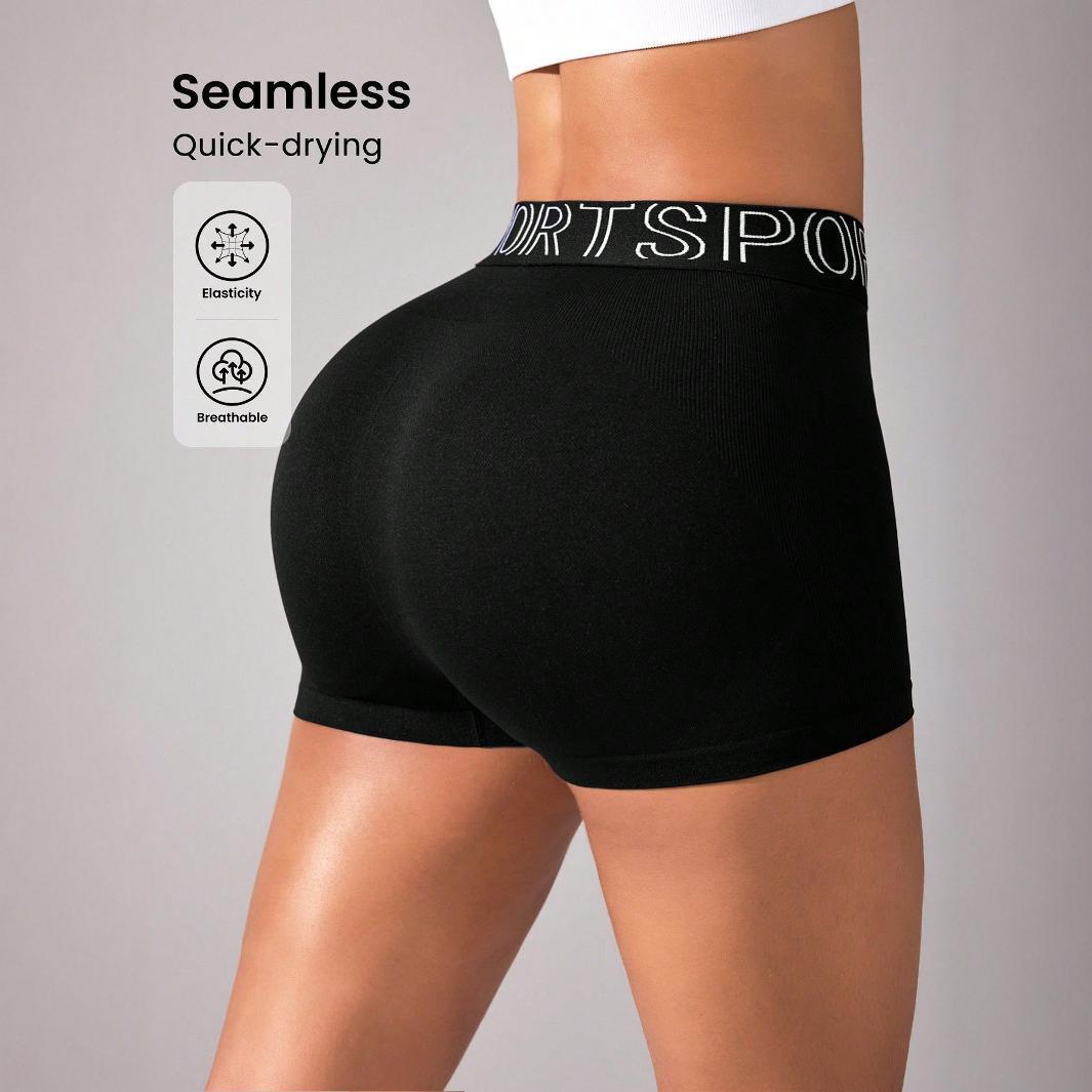 

Seamless Quick-Dry Jacquard Waist Sports Shorts Large сірий колір