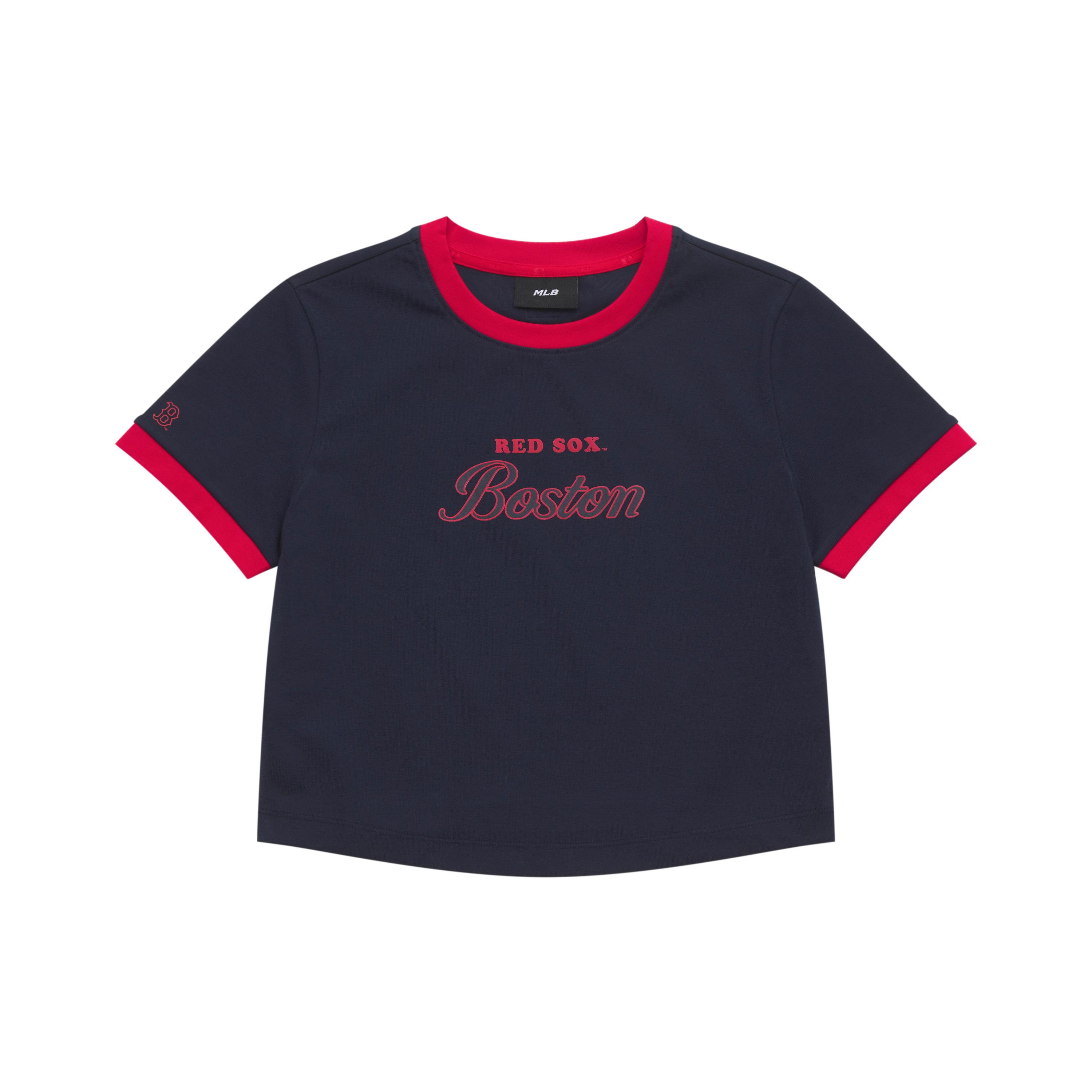 

New MLB Preppy Style Collection Boston Red Sox SS25 T Shirt Women s Navy Blue 3FTSV0553-43NYS XS