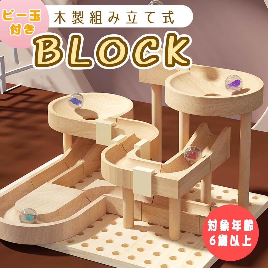 Shandini Marble Run Wooden Blocks Building Toy Puzzle (Ages 6+)
