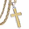 New Simple Cross Pendant Necklaces with Mystery Words Gold Color Stainless Steel Byzantine Chain Men Jewelry 6mm MN77