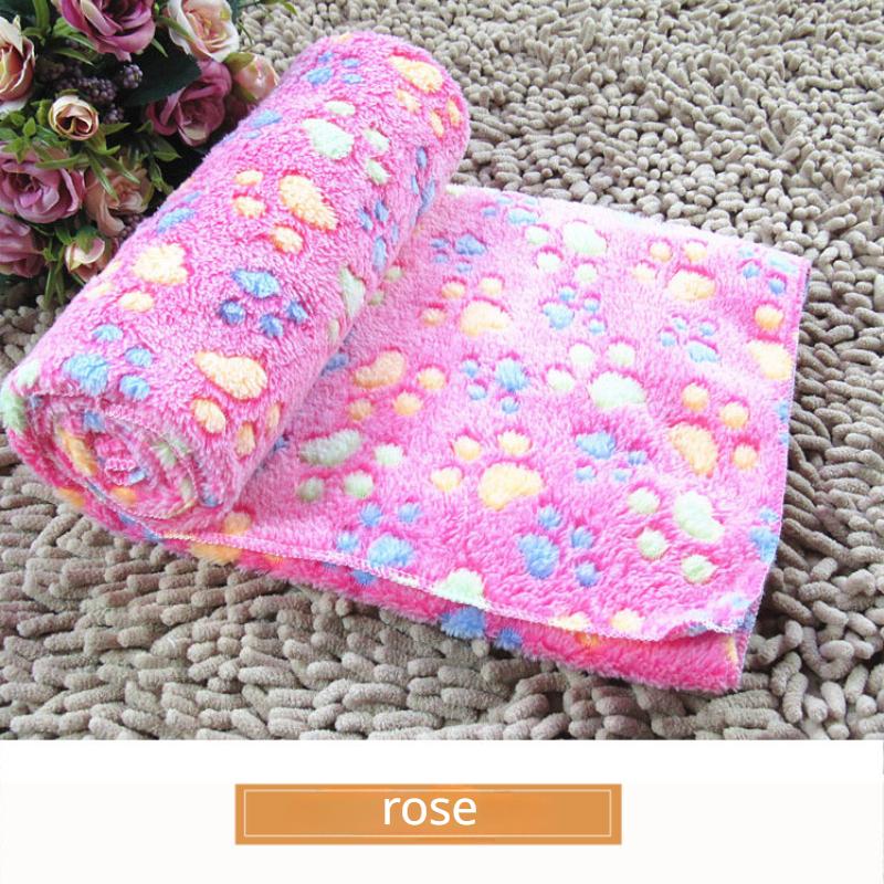 

Одеяло для домашних животных и наполнитель для туалета для собак для тепла осенью и зимой, утолщенный коралловый бархатный коврик для домашних животных M-80CM*60CM ярко-розовый