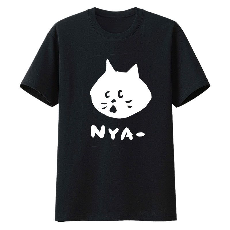 

Surprise Cat T-shirt, Short-sleeved Pure Cotton Merchandise, Anime, 2D Nya Clothes, Cute Japanese Couple Outfits for Summer 4XL