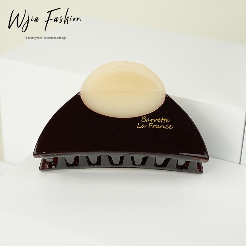WJia Premium Thickened Semi-Circular Acetate Hair Claw Clip for Women