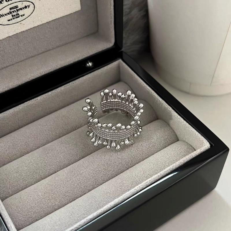 925 Sterling Silver Retro Plain Silver Ring for Women Does Not Fade, Light Luxury, High-end Sense, Versatile Opening Fashion Personality Ring