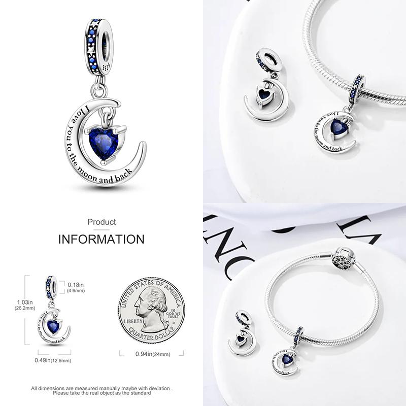 New In Star Moon Sun Series Charm Beads Fit Pandach Original Bracelet Women Copper Pendant Bead Jewelry Gift