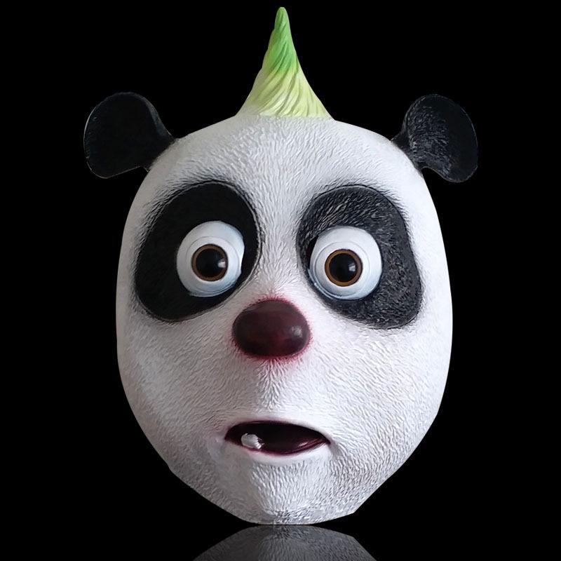 Latex Panda Mask - Full Face Funny Party & Dance Animal Headgear One Size