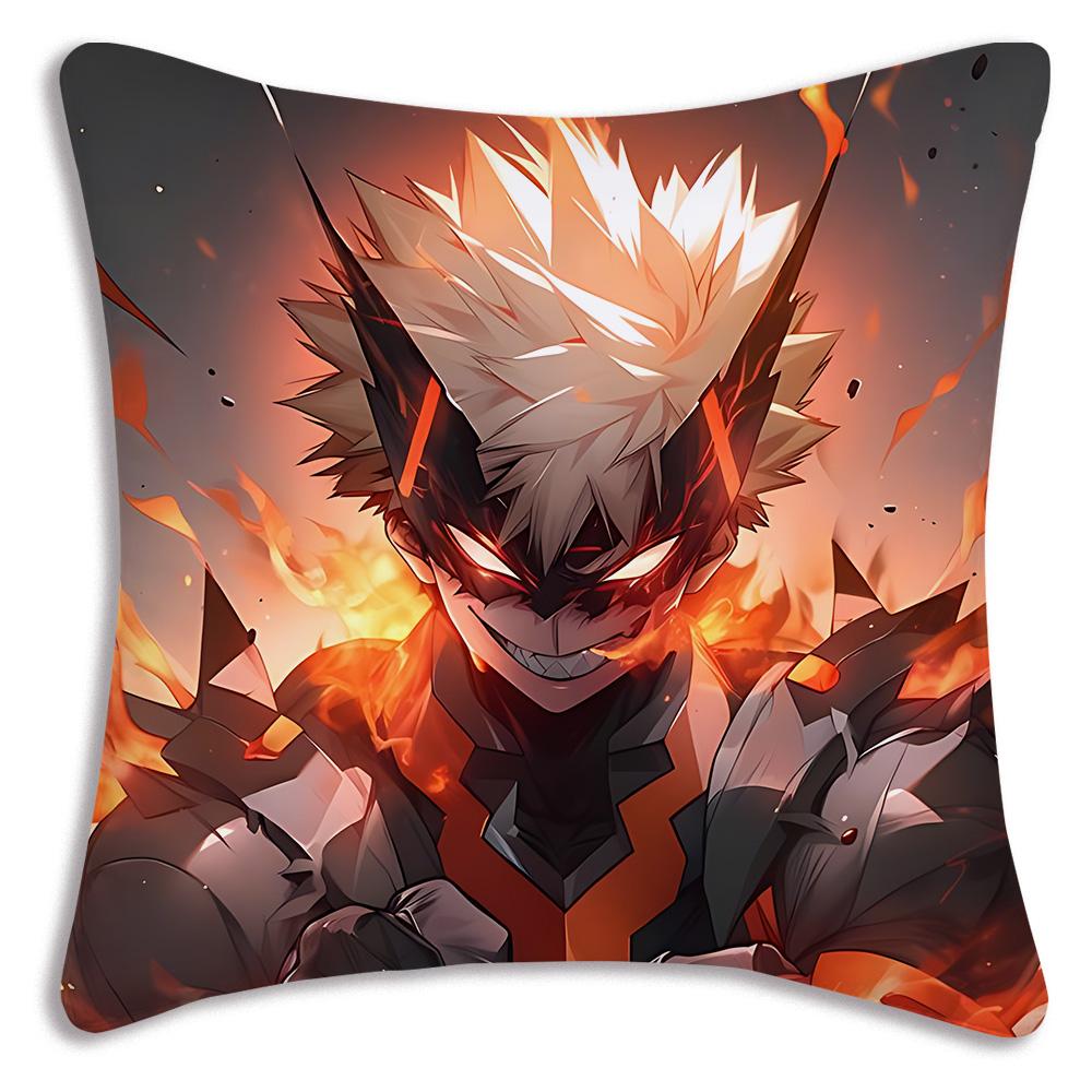 Anime My h-Hero Academias Pillow Covers Cartoon Sofa Decorative Home Double-sided Printing Short Plush Cute Cushion Cover