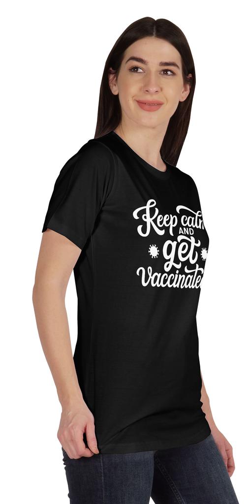 Inkmeso Keep Calm And Get Vaccinated Funny Pro Vaccine Crew Neck T-shirt For