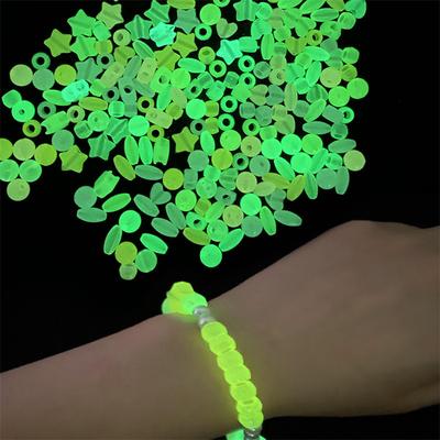 Handmade Bracelet Beads Acrylic Luminous Beads Pentagram Loose Beads Love Luminous Beads Handmade Diy Weaving Bracelet Necklace Materials
