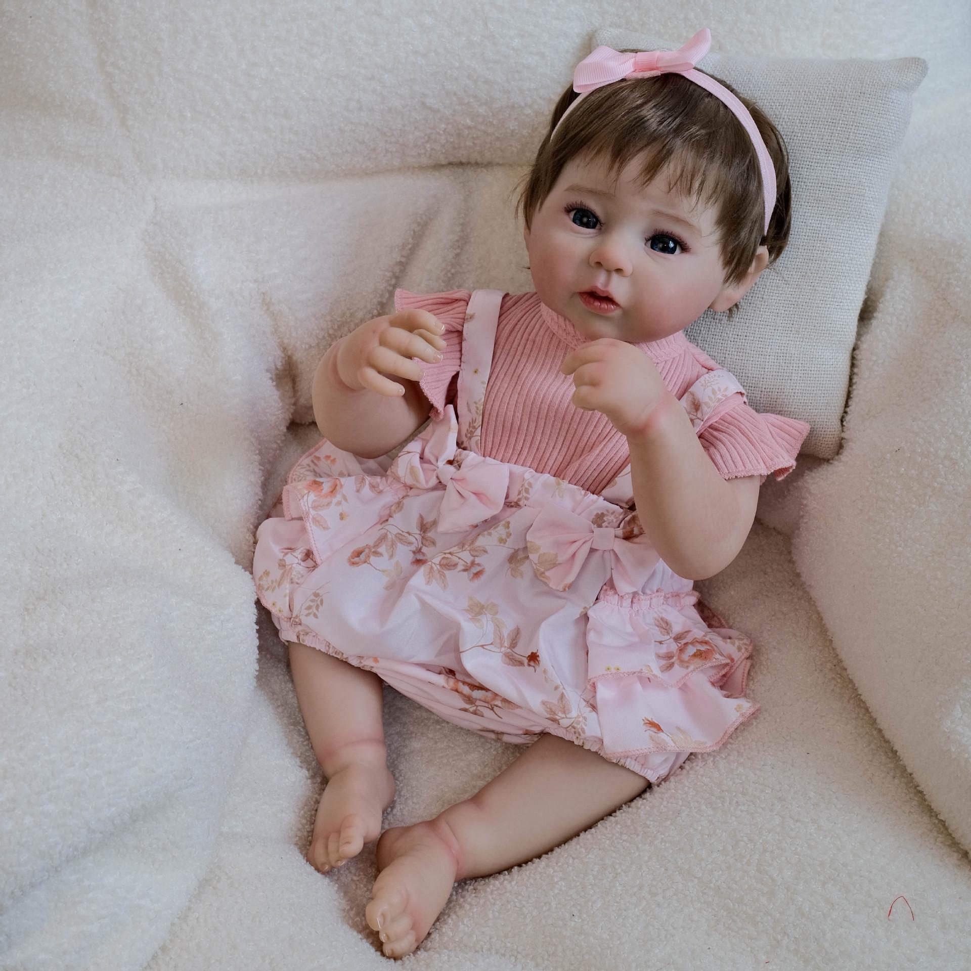 NPK 19-inch Floral Sling Bodysuit Reborn Doll Raven 49 cm full silicone