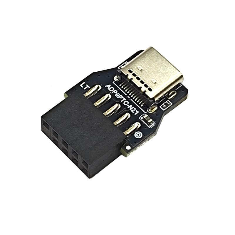 USB 2.0 9 Pin To USB C Adapter Connector PC Internal Motherboard 9 Pin USB 2.0 Converters for Desktop Computer