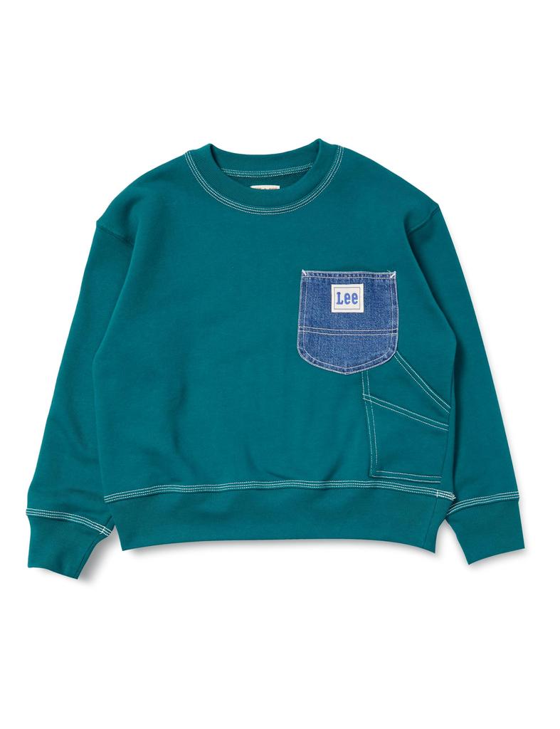 Lee Work Denim Pocket Sizes Sweatshirt, Kids' Green, 110-150cm