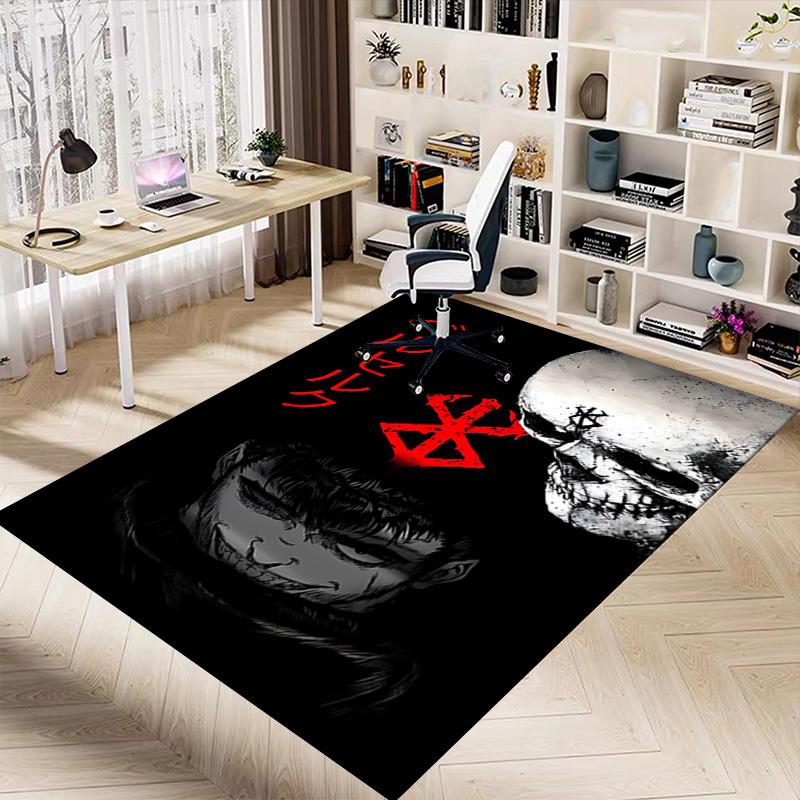 1pc Berserk Carpet Anti Slip Polyester Floor Mat for office,Bedroom