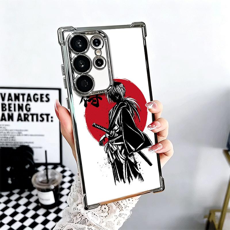 

Rurouni Kenshin Anime Plating Phone Case For Samsung Galaxy S24 S25 FE S26 Edge S23 Ultra S22 S21 Plus S20 Anti-Fall Airabag Cov Samsung S26 Edge