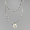 Collana Minimalista a Doppio Strato con Perle d'Acqua Dolce