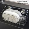 Sponge Holder With Suction Cup Sink Organizers Kitchen Storage Durable Plastic Drainage Holes Modern Design For Cleaning Tools