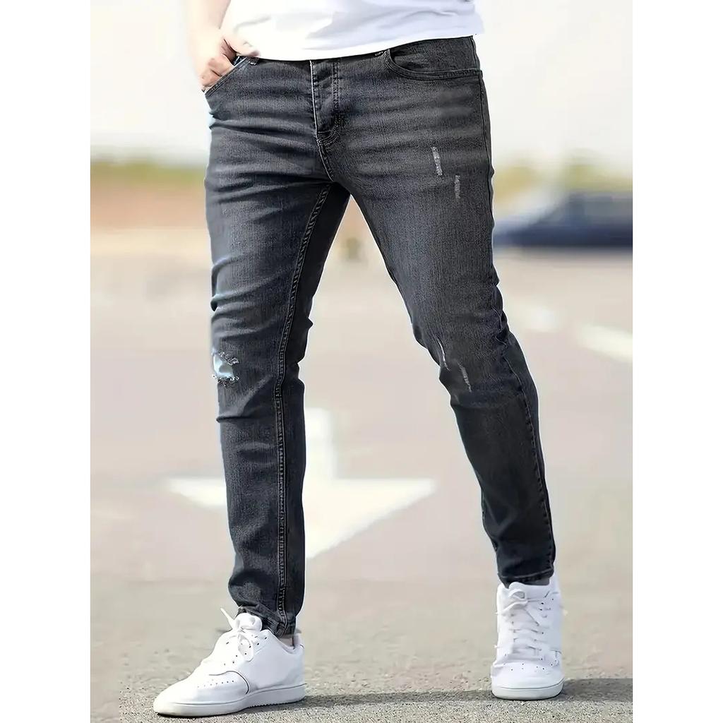 Men Jeans Casual Skinny Pants Stretch Denim Trousers Slim Fit Straight Pants Fashion Jeans Pencil Pants Man Clothing