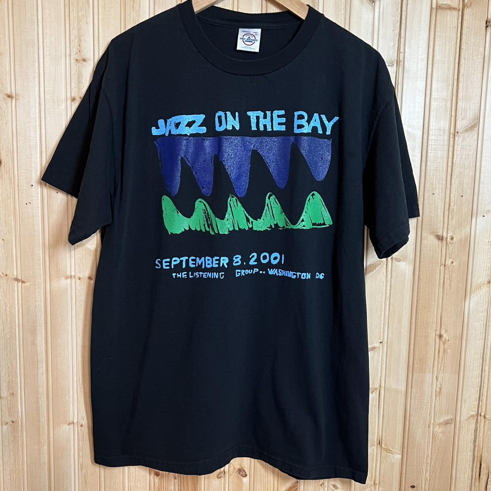 Vintage Washington DC T Shirt Jazz On The Bay Sept 8 2001 Listening Group Sz L XXL