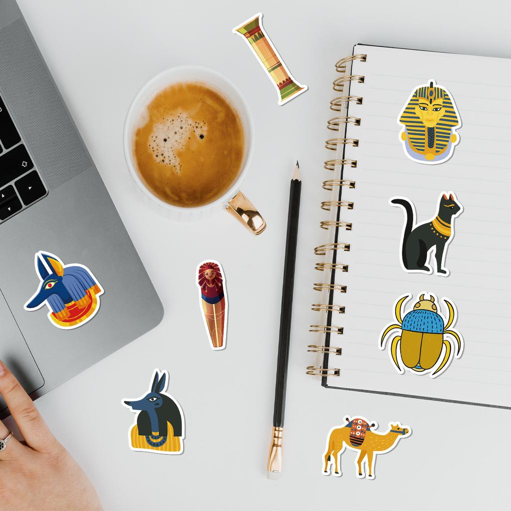 50 Ägyptische Serie Graffiti-Aufkleber für Mobiltelefone, Gepäck, Wasserdichte Deko-Aufkleber, Kreative Ägyptische Aufkleber