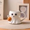 Whimsical Pumpkin Ghost Mug - Cute and Practical Spirit Mug, Unique Halloween Gift for Home Decor Creative and Interesting