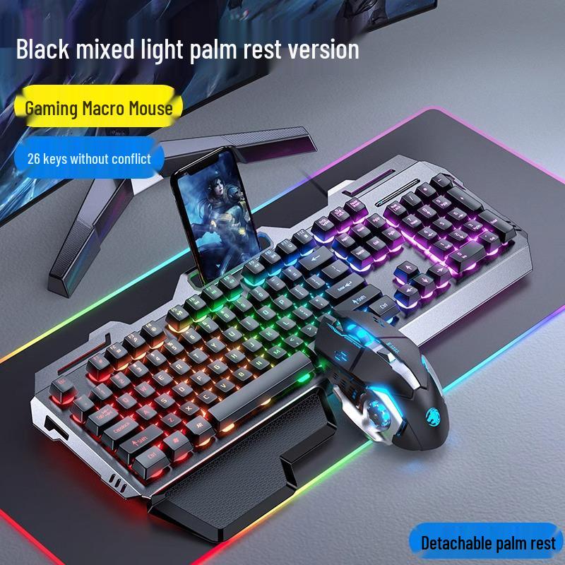 Gaming Keyboard & Mouse Set: True Mechanical Feel, with Headset & Extra Light Option