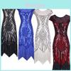 Deslumbrante Novo Traje de Flapper Perfeito Para Noites de Baile com Tema Grande Gatsby