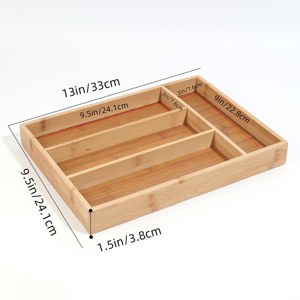 

Бамбуковые столовые приборы Разделительные лотки для хранения Стойка Аккуратный Элегантный Органайзер для кухонного ящика Домашние аксессуары