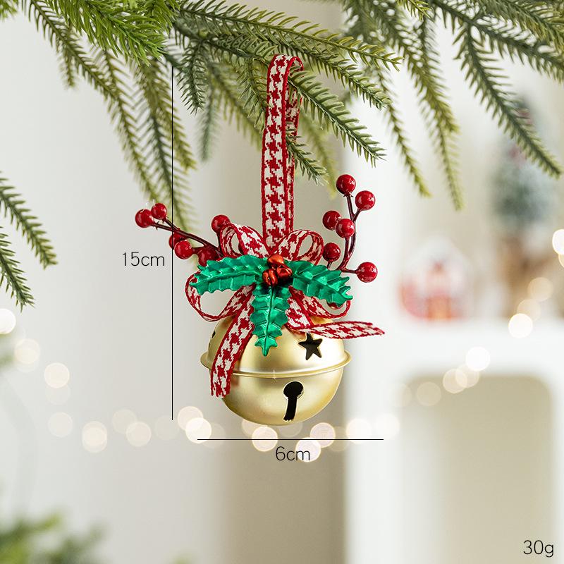 British Iron Art Christmas Tree Ornaments: Star, Snowflake, Bells, Jute Rope, and Berry Accessories