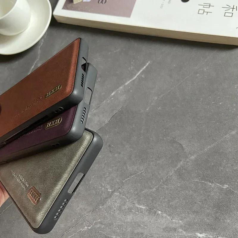 Magnetic for Vivo X100 X90S X90 Pro Plus Y78 S17 S16 V27 IQOO 12 Z8 Neo Case Leather Matte Soft Full Camera Protect Cover Shell