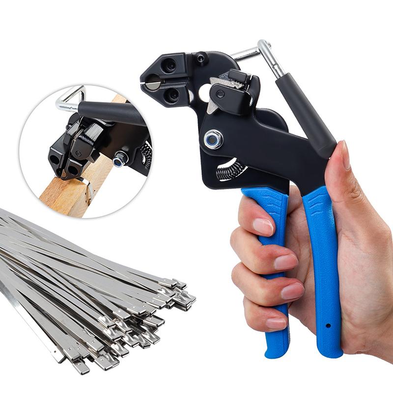 Household Fastening Belt Cutting/Tightening Tool Stainless Steel Cable Tie Pliers Cable Tie Gun Self-Locking Cable Tie Cutter