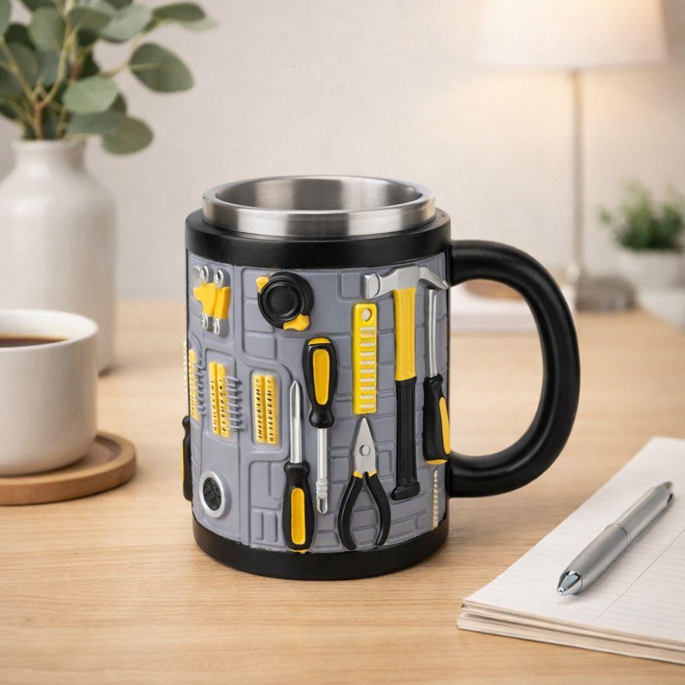 3D design nářadí Hrnnek na kávu Nerezový pohár na vodu Vtipný hrnek pro mechanika Dárky pro muže