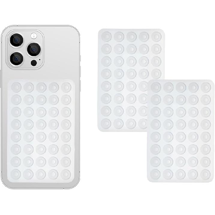 2 Pack Silicone Double-Sided Suction Grip – 40 Cups per Side, Strong Hold for iPhone, Galaxy, Pixel, Android – Hands-Free for Selfies & Videos