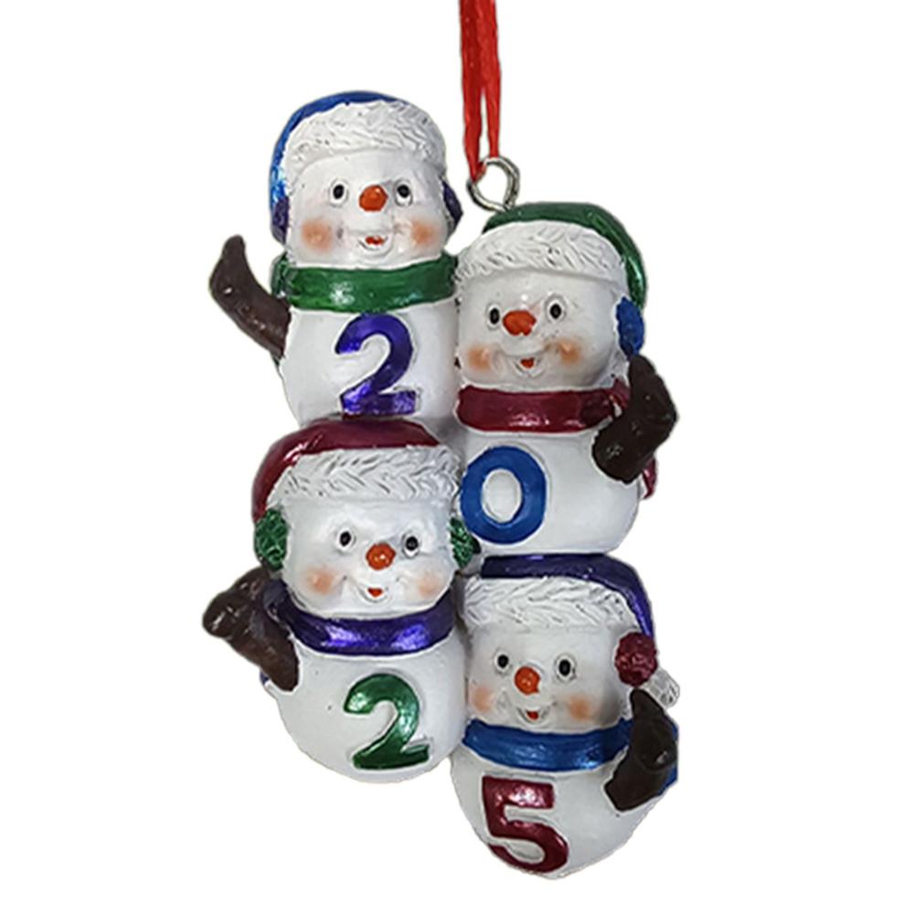 Christmas Pendant Snowman Ornaments Resin Christmas Cartoon Snowman Figurine Family Christmas Decorations Tree Hanging Ornament