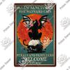 Putuo Decor Black Funny Cat Metal Sign Vintage Plaque Metal Retro Animals Tin Poster for Living Room Home Decoration Wall Decor