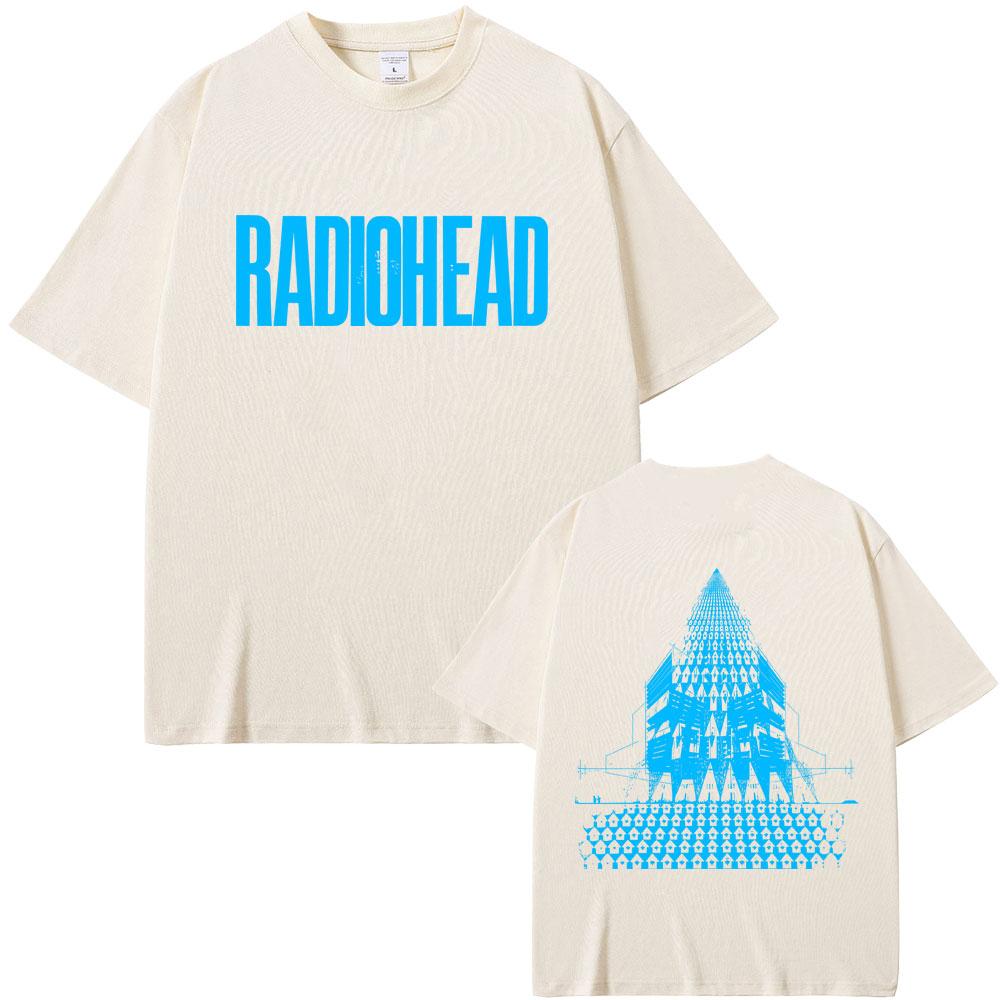 Radiohead Return To The Road European Tour T Shirts Men Women Hip Hop Rock Tshirt Mens Fashion Oversized Tshirts Streetwear