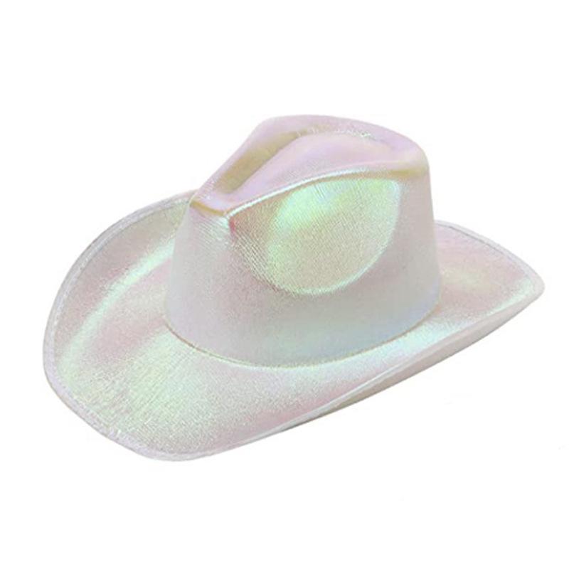 Pink Iridescent Neon Flashing Cowboy Hat for Halloween and Carnival Parties