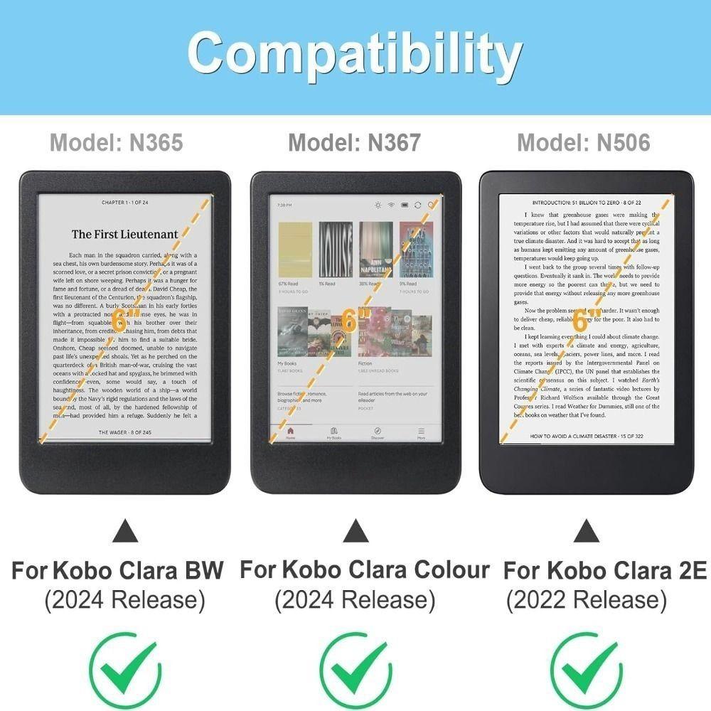 Auto Wake/Sleep Case Snap-on Funda Colorful Protective Shell for KOBO Clara Color/2E/BW 6 inch