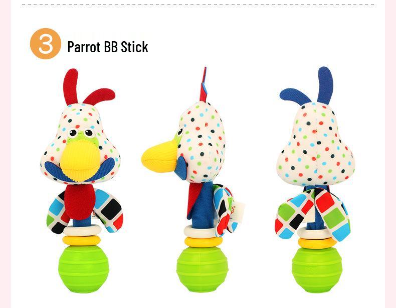 Jollybaby Newborn Teether Hand Rattle for Ages 0-12 Months - Soothing Handheld Baby Toy