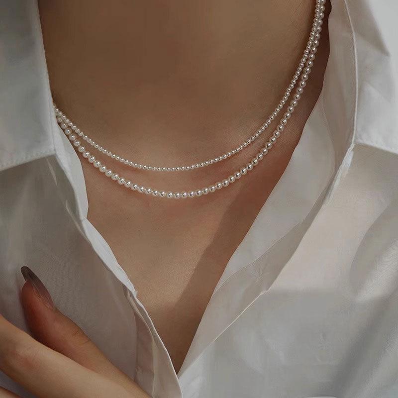High-Gloss Mother-of-Pearl Necklace: Women's Exquisite, Durable, Strong Light Baby Rice Beads Clavicle Chain