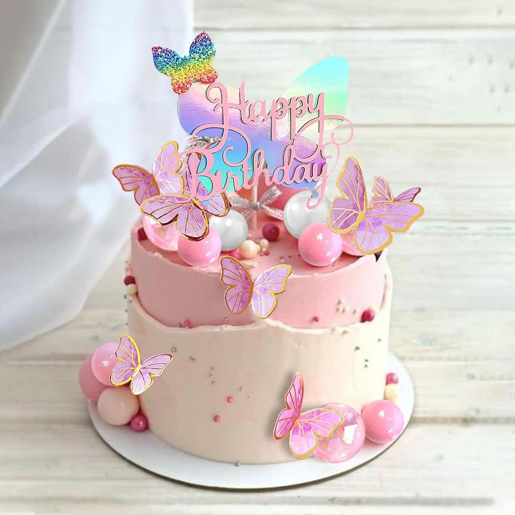 Dekorace na motýlí dort Boho dekorace na dort s bublinkovými koulemi na svatbu, baby shower, narozeniny, potřeby pro boho tématickou párty