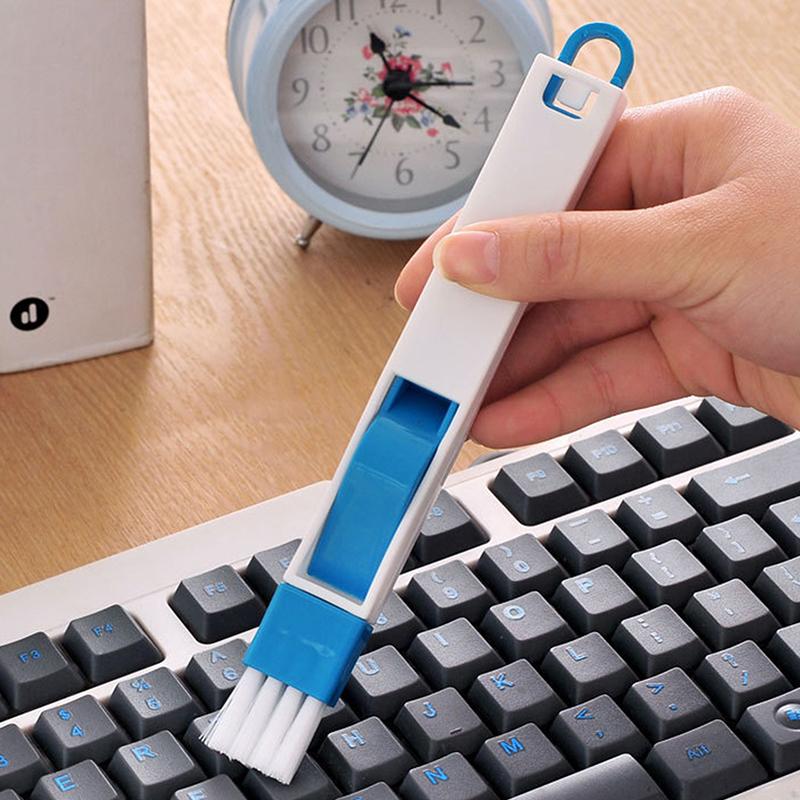 Portable Two-In-One Cleaning Brush Multifunctional Door And Window Keyboard Groove Cleaner Dust Shovel Window Rail Cleaning Tool